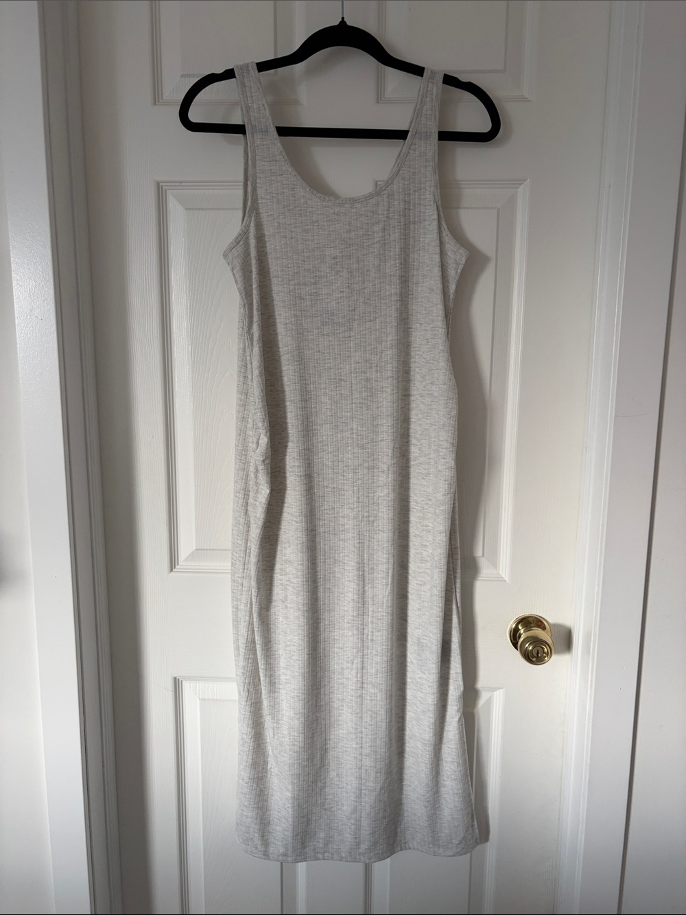 H&M Light Gray Ribbed Maxi Tank Maternity Dress